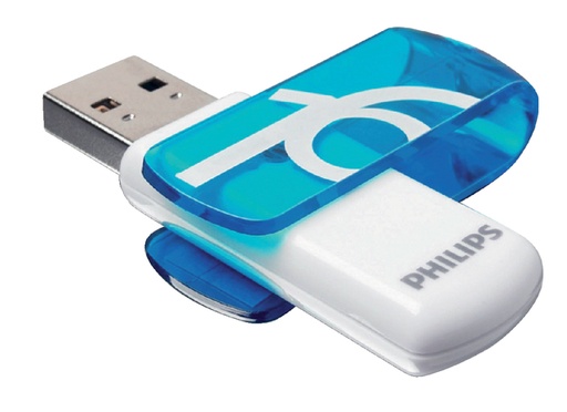 [434941] Clé USB 2.0 Philips Vivid USB-A 16Go bleu