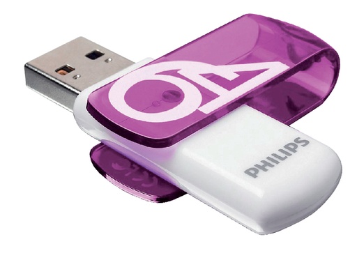 [434943] USB stick 2.0 Philips Vivid USB-A 64GB paars
