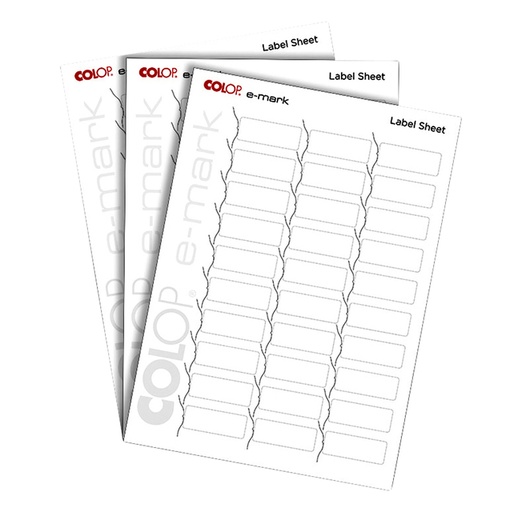 [350908] Etiquettes tampon Colop e-mark 48x18mm blanc 300 pièces