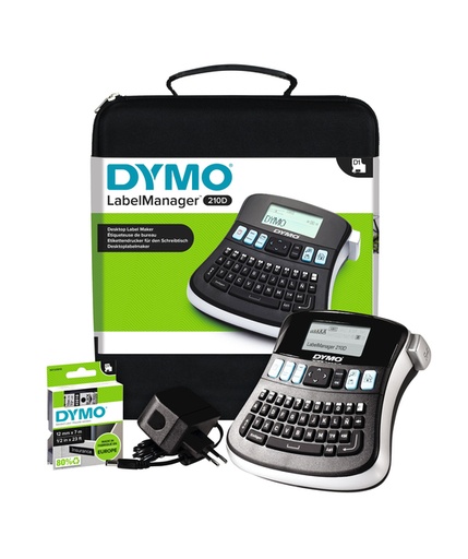 [930107] Etiqueteuse Dymo Labelmanager 210D+ portable qwerty 12mm noir kit