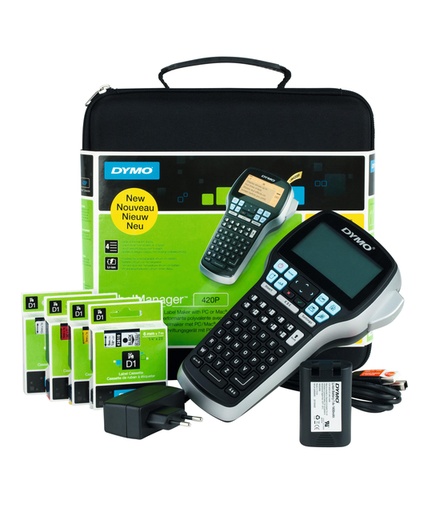 [930108] Labelprinter Dymo LabelManager 420P draagbaar abc 19mm zwart in koffer