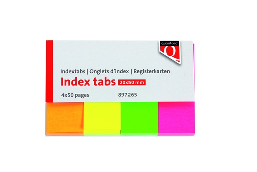 [897265] Indextabs Quantore 20x50mm neon 200 stuks