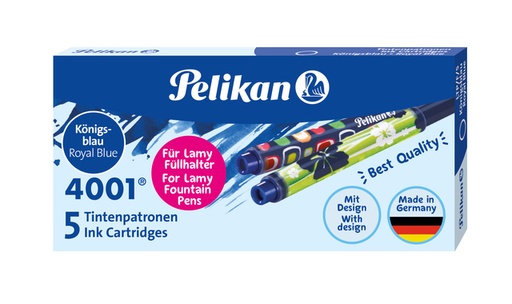 [609634] Cartouche d'encre Pelikan pour stylo plume Lamy bleu boîte 5 pièces