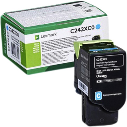[404632] Tonercartridge Lexmark C242XC0 blauw