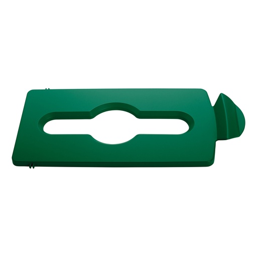 [394825] Insert couvercle Rubbermaid pour station de recyclage Slim Jim déchets mixtes vert