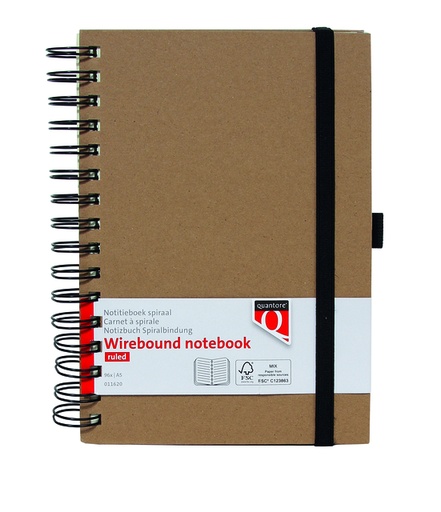 [011620] Carnet de notes Quantore A5 spirale ligné 192 pages 80g kraft