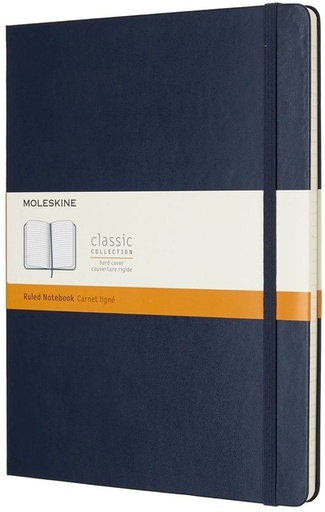[011633] Carnet de notes Moleskine XL 190x250mm ligné bleu saphir