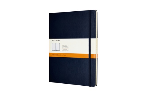 [011633] Carnet de notes Moleskine XL 190x250mm ligné bleu saphir