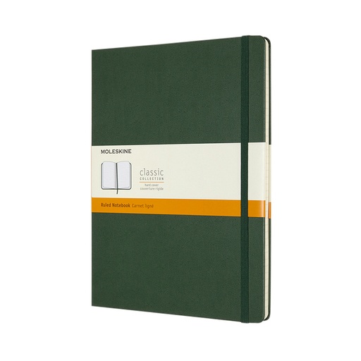 [011636] Carnet de notes Moleskine XL 190x250mm ligné vert myrte