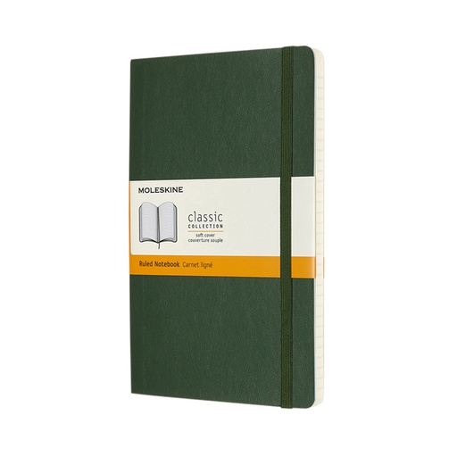 [011642] Carnet de notes Moleskine L 130x210mm ligné vert myrte
