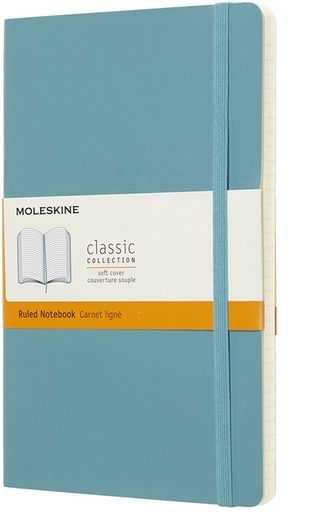 [011644] Notitieboek Moleskine large 130x210mm lijn soft cover reef blue