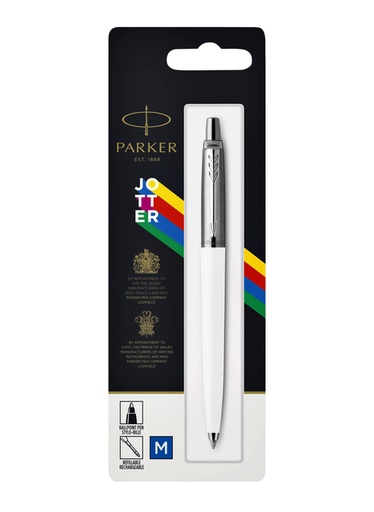[609350] Balpen Parker Jotter Original white CT medium blister à 1 stuk