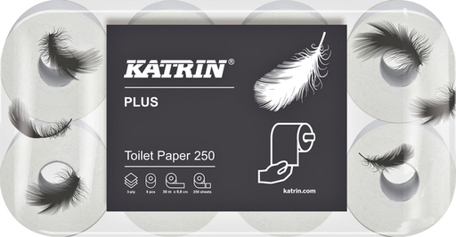 [892608] Toiletpapier Katrin 3-laags 250 vel wit 104872