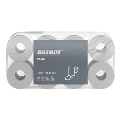 [892609] Papier toilette Katrin Plus 3 épaisseurs 250 feuilles 72 rouleaux blanc