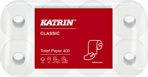 [892610] Papier toilette Katrin 2 épaisseurs 400 feuilles 48 rouleaux blanc