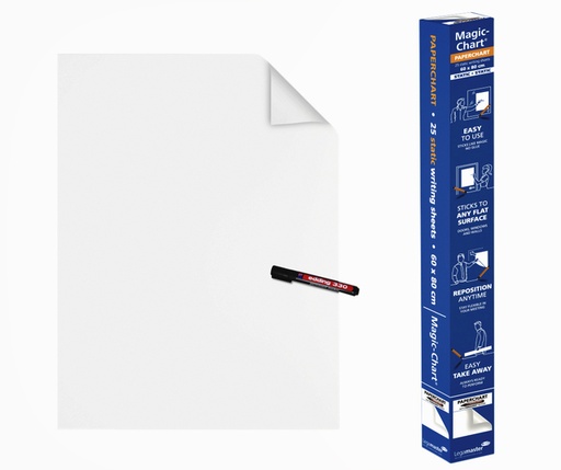 [920883] Magic-Chart Legamaster Feuille Paperchart 600x800mm blanc 25 feuilles