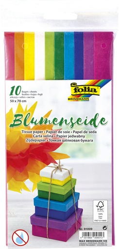 [141921] Zijdevloeipapier Folia 50x70cm 20gr assorti 10 vel