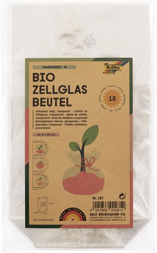 [820344] Cellofaanzak Folia 115x190mm 10 stuks transparant