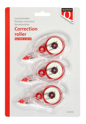 [416582] Roller correcteur Quantore 4,2mm blister 3 pièces