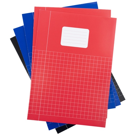[010464] Cahier SOHO Basic A4 carreau 10x10mm 80 pages 60g assorti 5 pièces