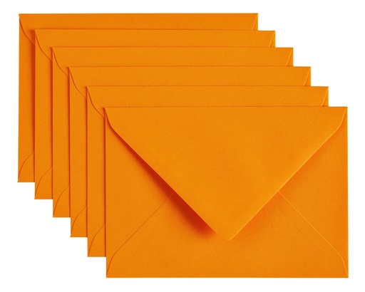[158194] Enveloppe Papicolor C6 114x162mm orange paquet 6 pièces