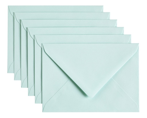 [158196] Enveloppe Papicolor C6 114x162mm vert bleuté paquet 6 pièces