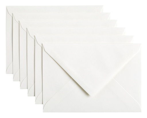 [158199] Enveloppe Papicolor C6 114x162mm blanc neige paquet 6 pièces
