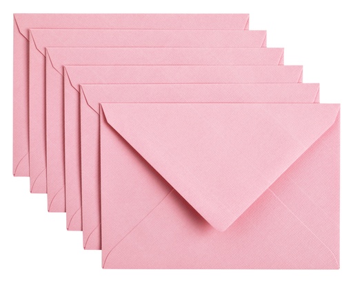 [158203] Enveloppe Papicolor C6 114x162mm rose bébé paquet 6 pièces