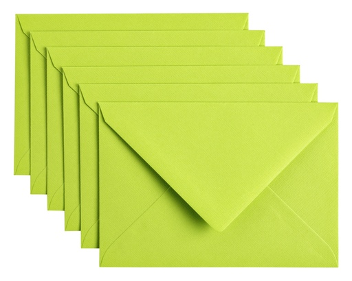 [158204] Enveloppe Papicolor C6 114x162mm vert pomme paquet 6 pièces