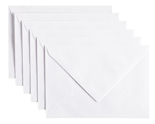 [158205] Enveloppe Papicolor C6 114x162mm kraft blanc paquet 6 pièces