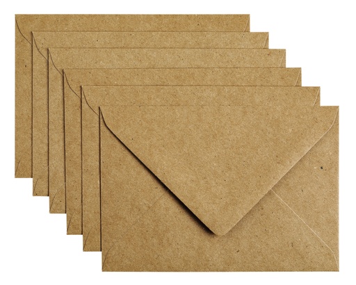 [158207] Enveloppe Papicolor C6 114x162mm kraft brun paquet 6 pièces