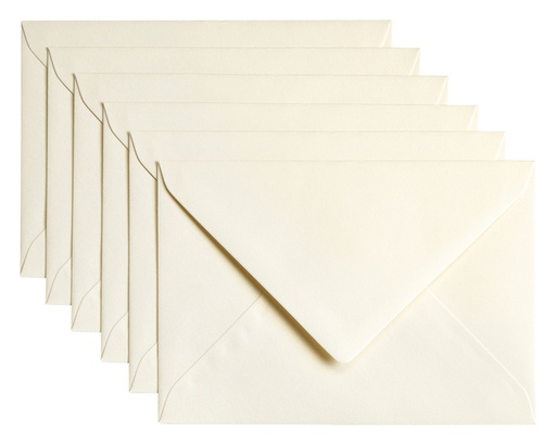 [158209] Envelop Papicolor C6 114x162mm metallic ivoor pak à 6 stuks