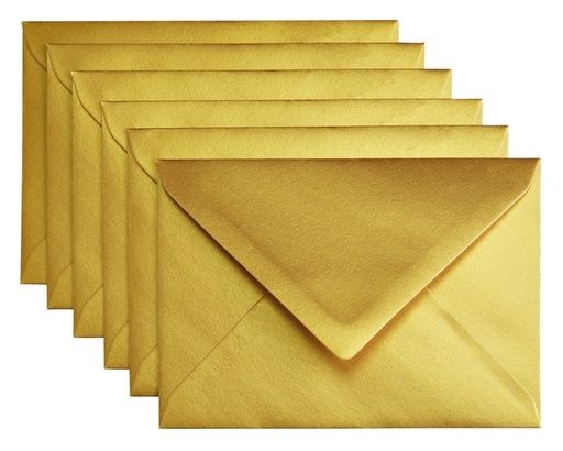 [158210] Envelop Papicolor C6 114x162mm metallic goud pak à 6 stuks