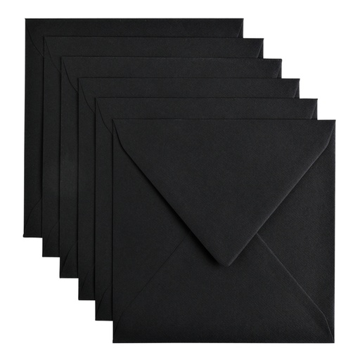 [158214] Envelop Papicolor 140x140mm ravenzwart pak à 6 stuks