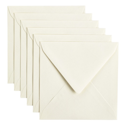 [158215] Enveloppe Papicolor 140x140mm blanc paquet 6 pièces