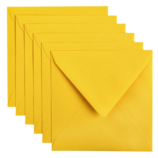 [158217] Enveloppe Papicolor 140x140mm jaune bouton d'or 6 pièces