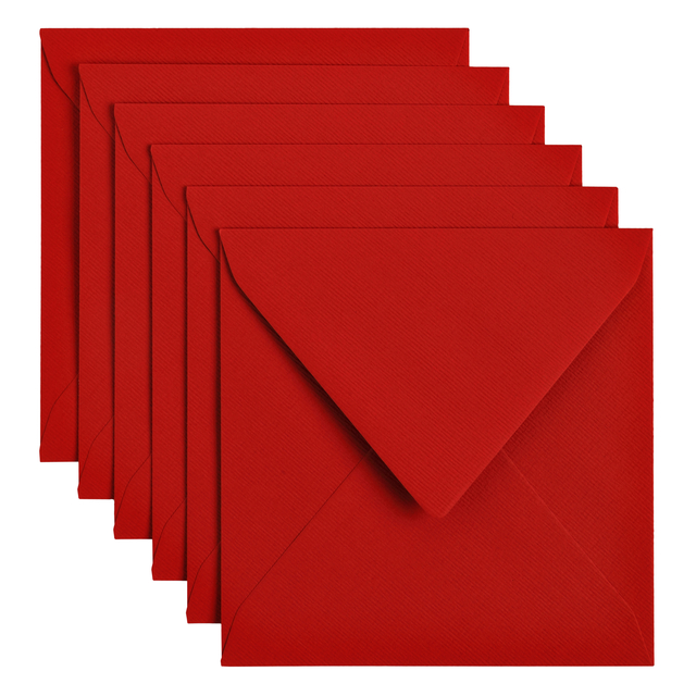 Enveloppe Papicolor 140x140mm rouge paquet 6 pièces