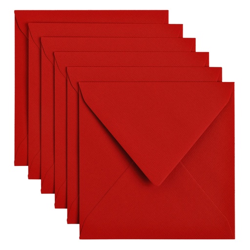 [158221] Enveloppe Papicolor 140x140mm rouge paquet 6 pièces