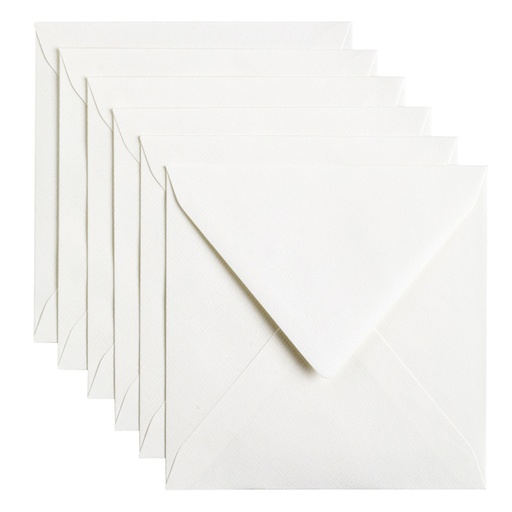 [158223] Enveloppe Papicolor 140x140mm blanc neige paquet 6 pièces