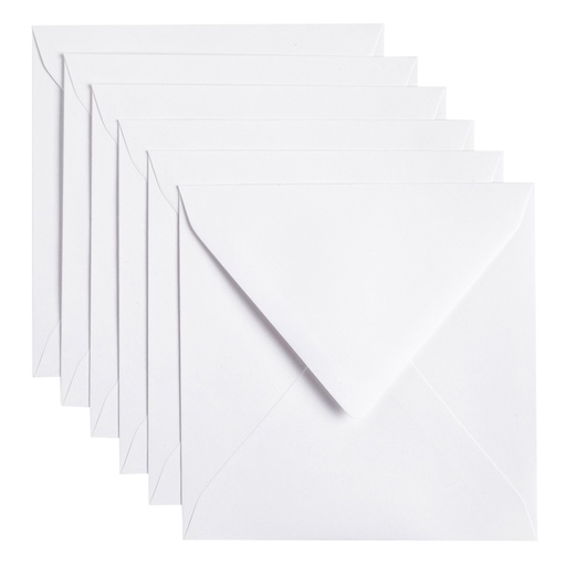 [158229] Enveloppe Papicolor 140x140mm kraft blanc paquet 6 pièces