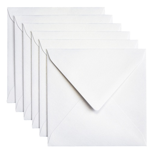 [158232] Envelop Papicolor 140x140mm metallic parelwit pak à 6 stuks