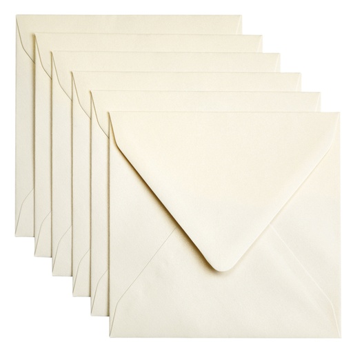 [158233] Envelop Papicolor 140x140mm metallic ivoor pak à 6 stuks