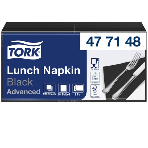 [892247] Serviette Tork Advanced 477148 2 épaisseurs pli 1/4 328x325mm noir 200 pièces