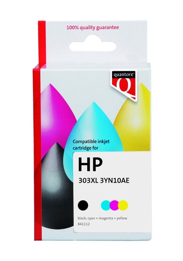 [841122] Inktcartridge Quantore alternatief tbv HP 3YN10AE 303XL zwart + 3 kleuren