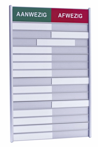[921058] Aan- afwezigheidsbord voor 15 namen