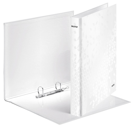 [503023] Classeur Leitz WOW A4 Maxi 2 anneaux méc-D 25mm blanc