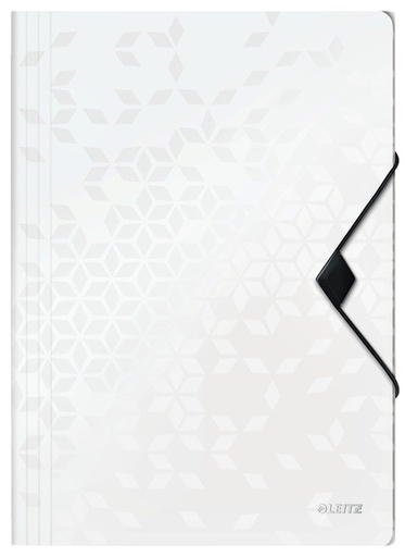 [510465] Elastomap Leitz WOW A4 3 kleppen PP wit