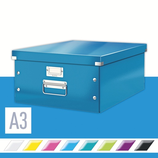 [503073] Boîte de rangement Leitz Click & Store WOW 369x200x482mm bleu