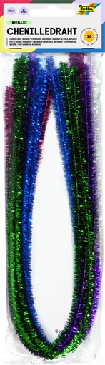 [580056] Fil chenille Folia 50cm diamètre 8mm 10 pièces métallique assorti