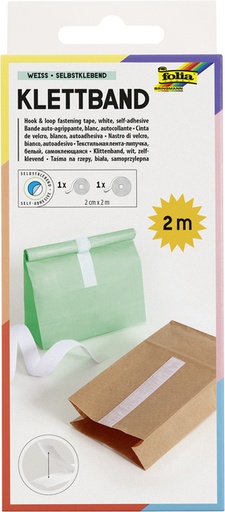 [580049] Ruban auto-agrippant Folia 20mmx20m blanc 2 rouleaux